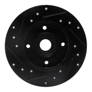 Volkswagen Golf Brake Rotor (1) - Rear Right - R1 Concepts - Drilled & Slotted - Black - `85-`02